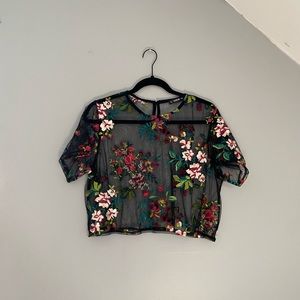 Flower mesh top